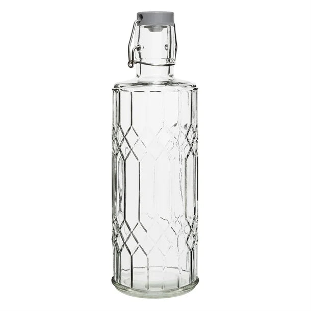 N. Glass Water Bottle with Stopper 1Ltr